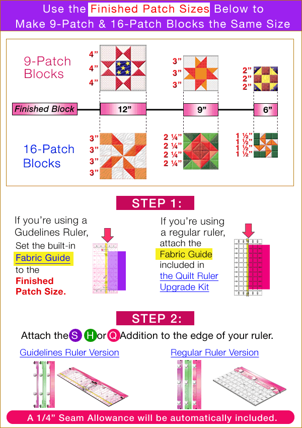 9 and 16 patch blocks