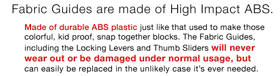 Fabric Guides are made of durable ABS plastic.