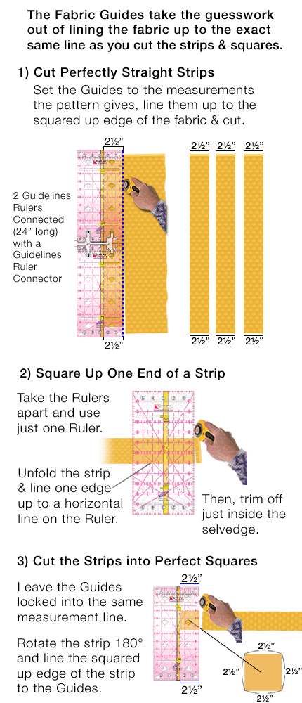 Cut Accurate Pieces using Guidelines Rulers by Guidleines4Quilting