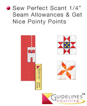 How to sew accurate scant quarter inch seam allowances by Guidelines4Quilting