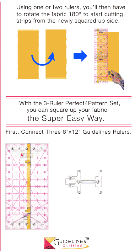 How to square up your fabric using Guidelines Rulers by Guidelines4Quilting